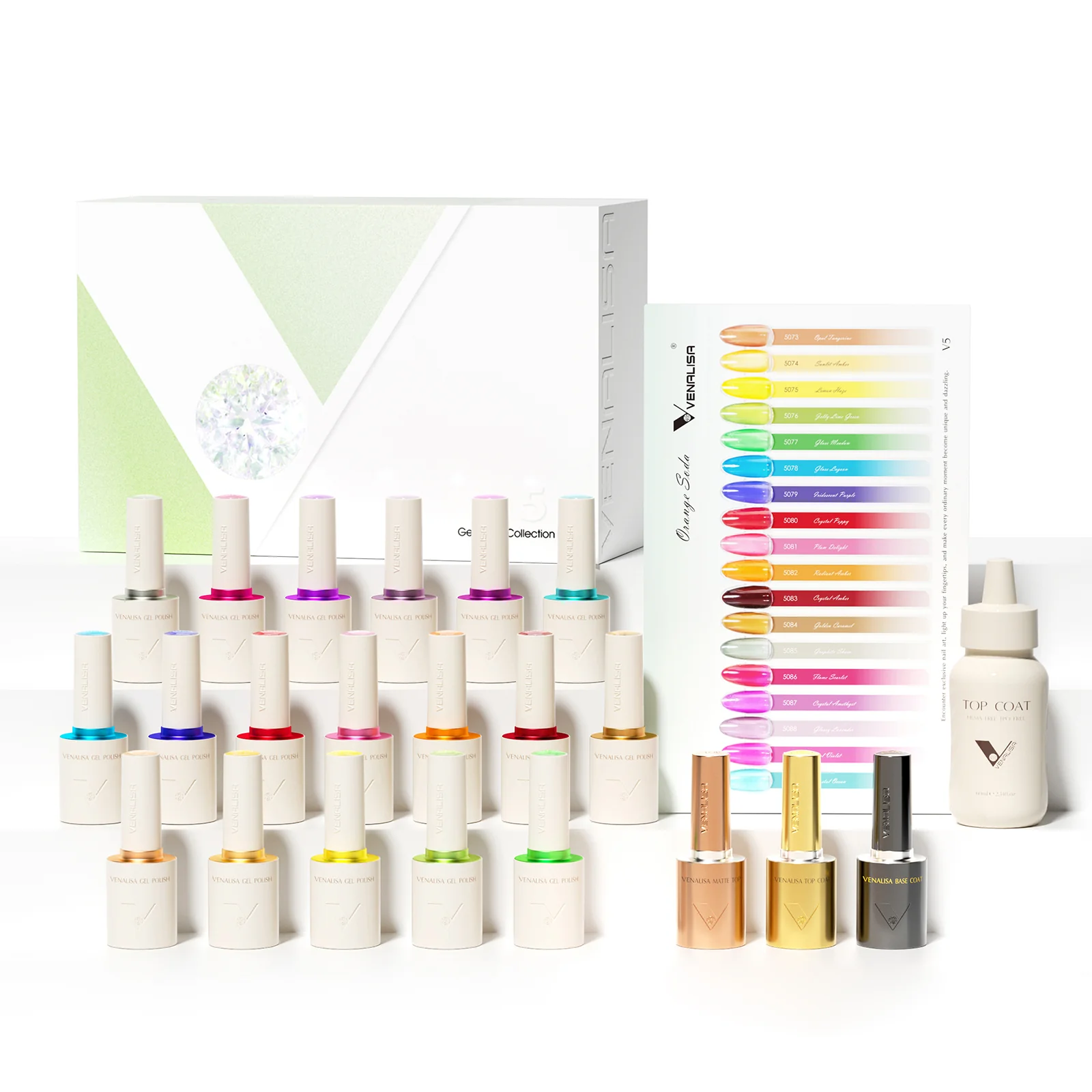 V5 Gel Polish Set 22 Pcs With Color Card (Semi-transparent Color) TPO Free Hema Free